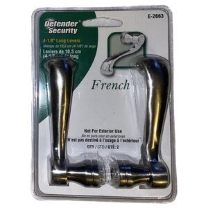 Prime Line Security E-2663 French Colonial Door Levers 4-1/8”, Satin Nickel 2PCS